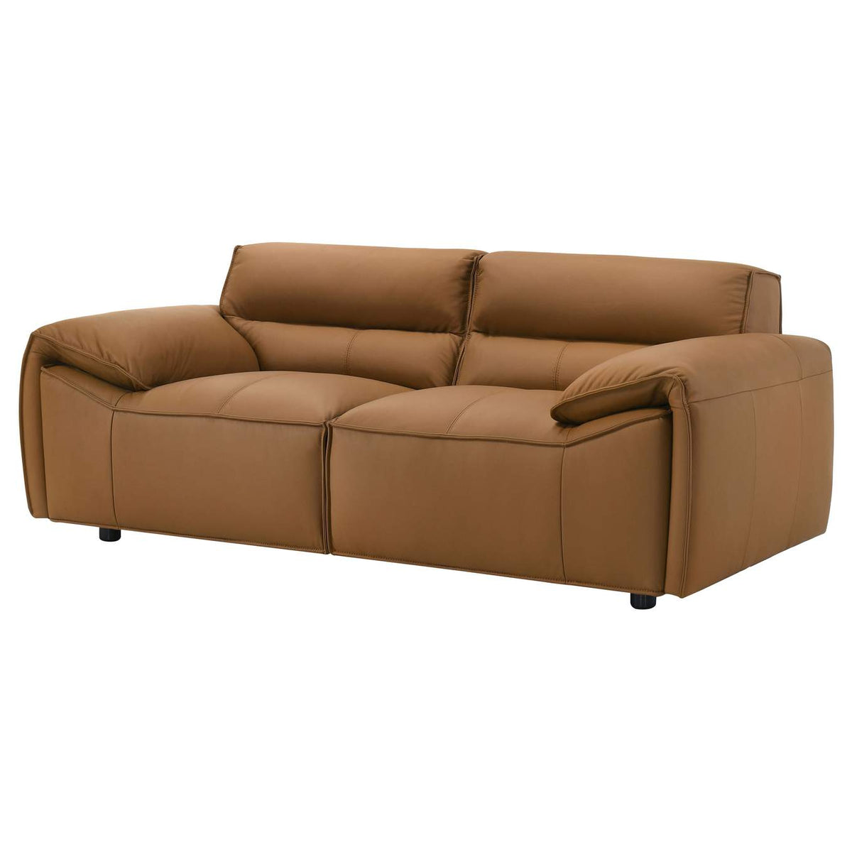 509502 Buxton Top Grain Leather Upholstered Loveseat Orange