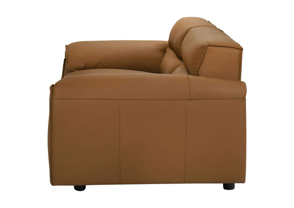 509502 Buxton Top Grain Leather Upholstered Loveseat Orange