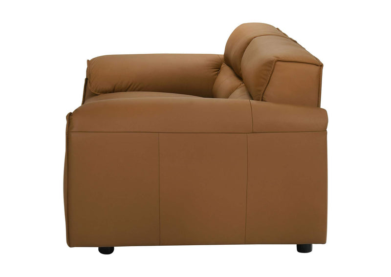 509502 Buxton Top Grain Leather Upholstered Loveseat Orange