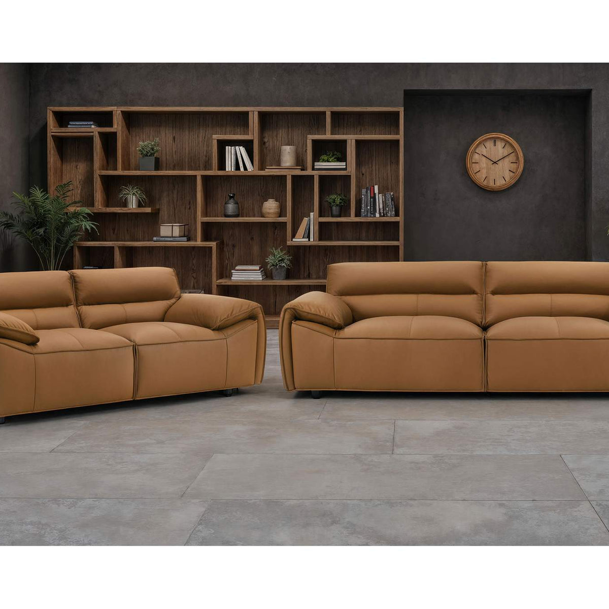 509502 Buxton Top Grain Leather Upholstered Loveseat Orange