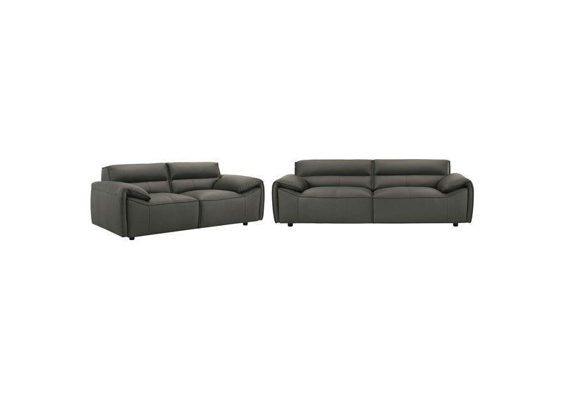 509504-S2 Buxton 2-piece Leather Upholstered Sofa Set Graphite
