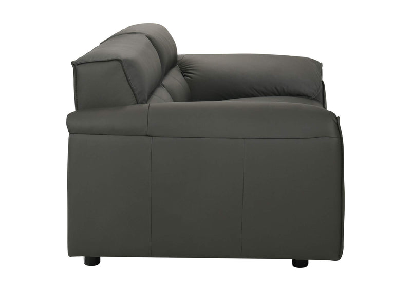 509504-S2 Buxton 2-piece Leather Upholstered Sofa Set Graphite