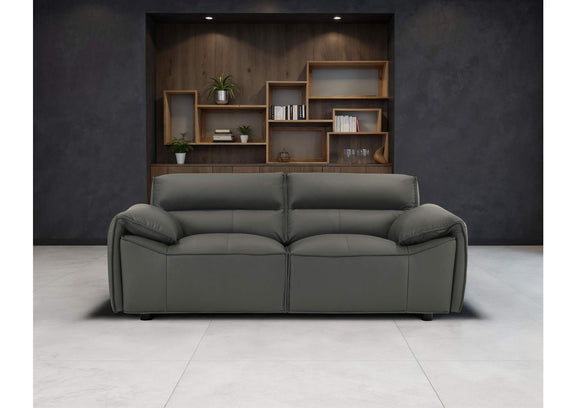 509505 Buxton Top Grain Leather Upholstered Loveseat Graphite