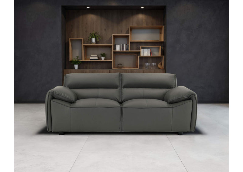509505 Buxton Top Grain Leather Upholstered Loveseat Graphite