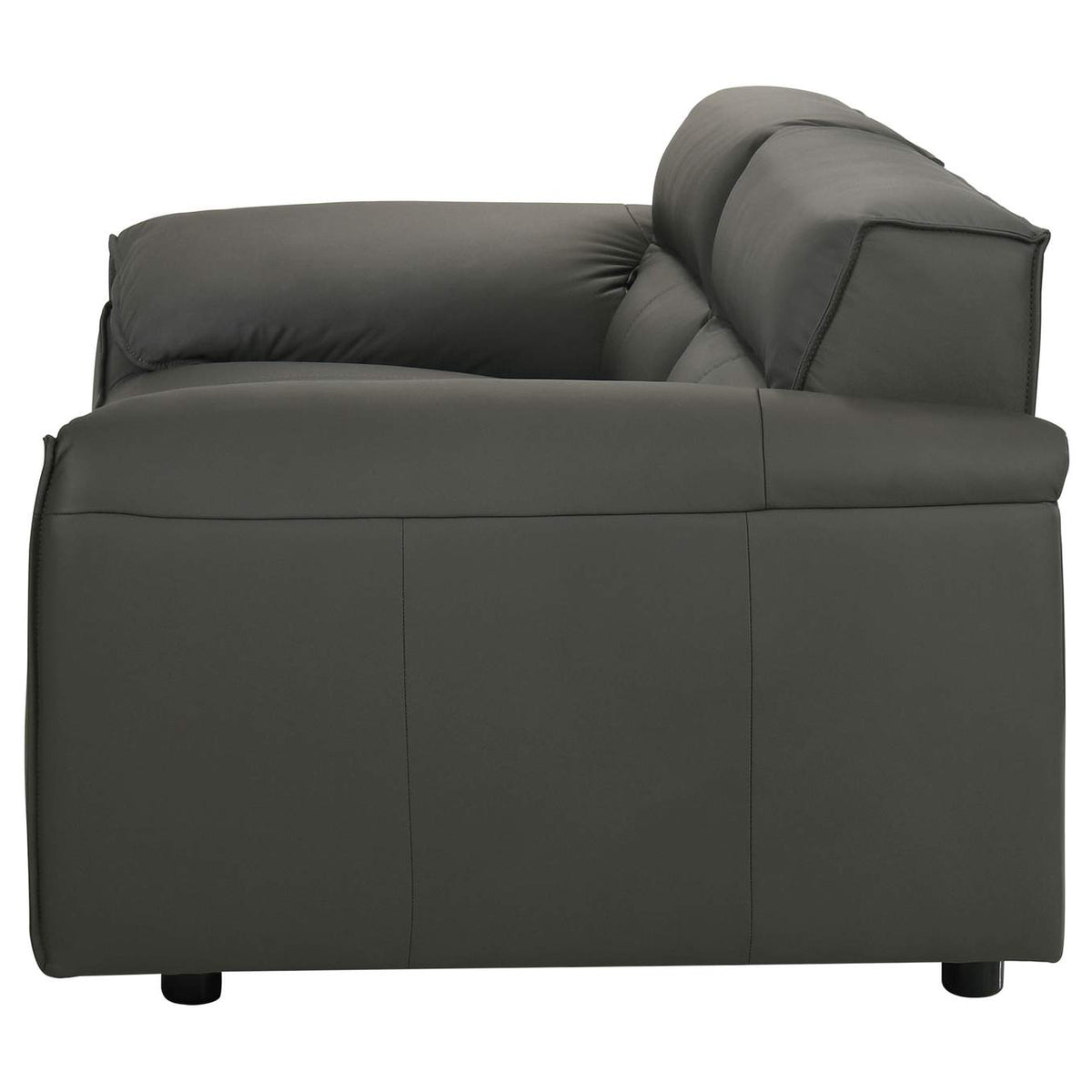 509505 Buxton Top Grain Leather Upholstered Loveseat Graphite