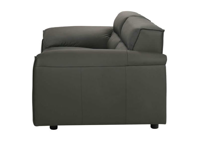 509505 Buxton Top Grain Leather Upholstered Loveseat Graphite
