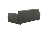 509505 Buxton Top Grain Leather Upholstered Loveseat Graphite