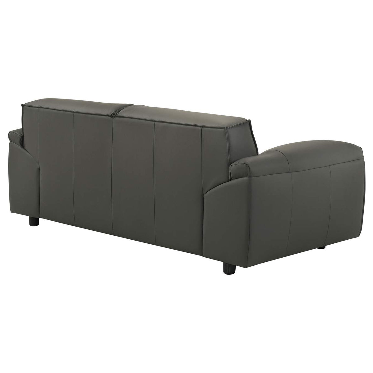 509505 Buxton Top Grain Leather Upholstered Loveseat Graphite