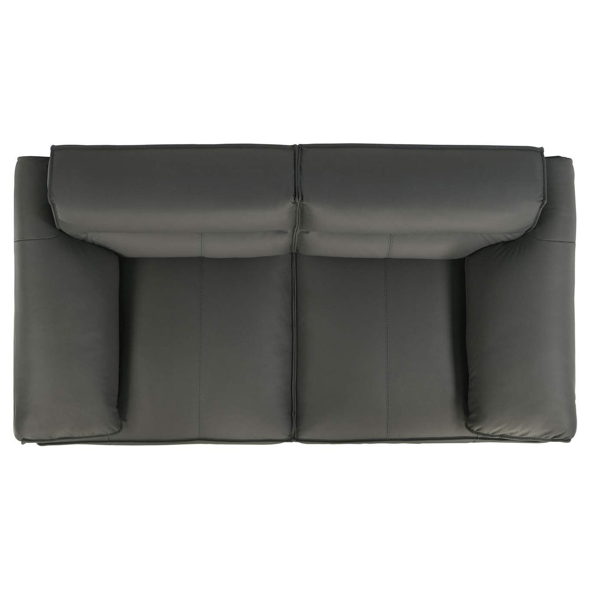 509505 Buxton Top Grain Leather Upholstered Loveseat Graphite