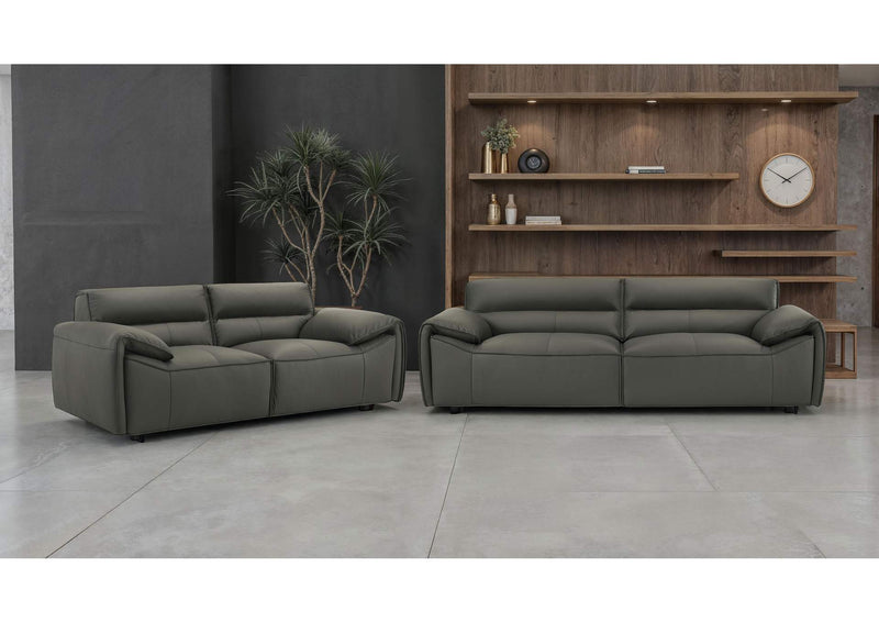 509505 Buxton Top Grain Leather Upholstered Loveseat Graphite