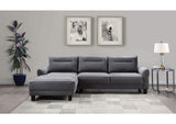 509540 Caspian Upholstered Curved Arm Chaise Sectional Sofa Grey