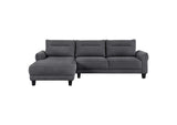 509540 Caspian Upholstered Curved Arm Chaise Sectional Sofa Grey