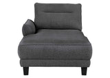 509540 Caspian Upholstered Curved Arm Chaise Sectional Sofa Grey