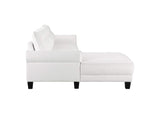 509550 Caspian Upholstered Curved Arm Chaise Sectional Sofa White