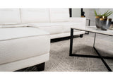 509550 Caspian Upholstered Curved Arm Chaise Sectional Sofa White