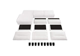 509550 Caspian Upholstered Curved Arm Chaise Sectional Sofa White