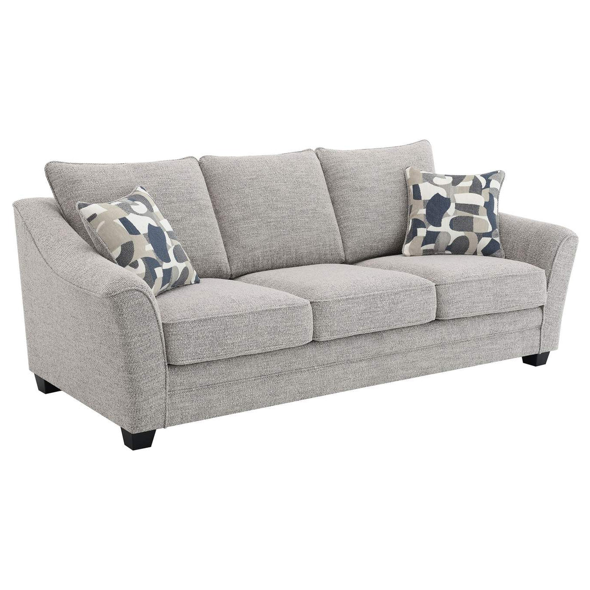 509671-S2 Tomkins 2-piece Boucle Upholstered Sofa Set Light Grey