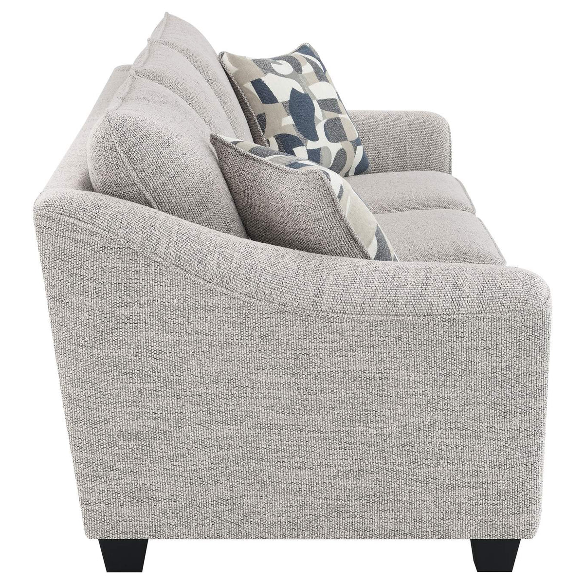 509671-S2 Tomkins 2-piece Boucle Upholstered Sofa Set Light Grey