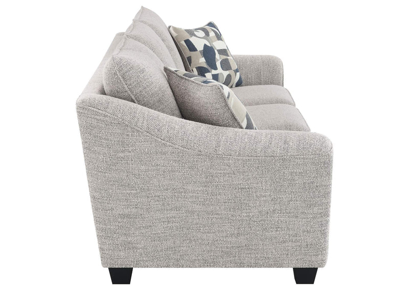 509671-S2 Tomkins 2-piece Boucle Upholstered Sofa Set Light Grey