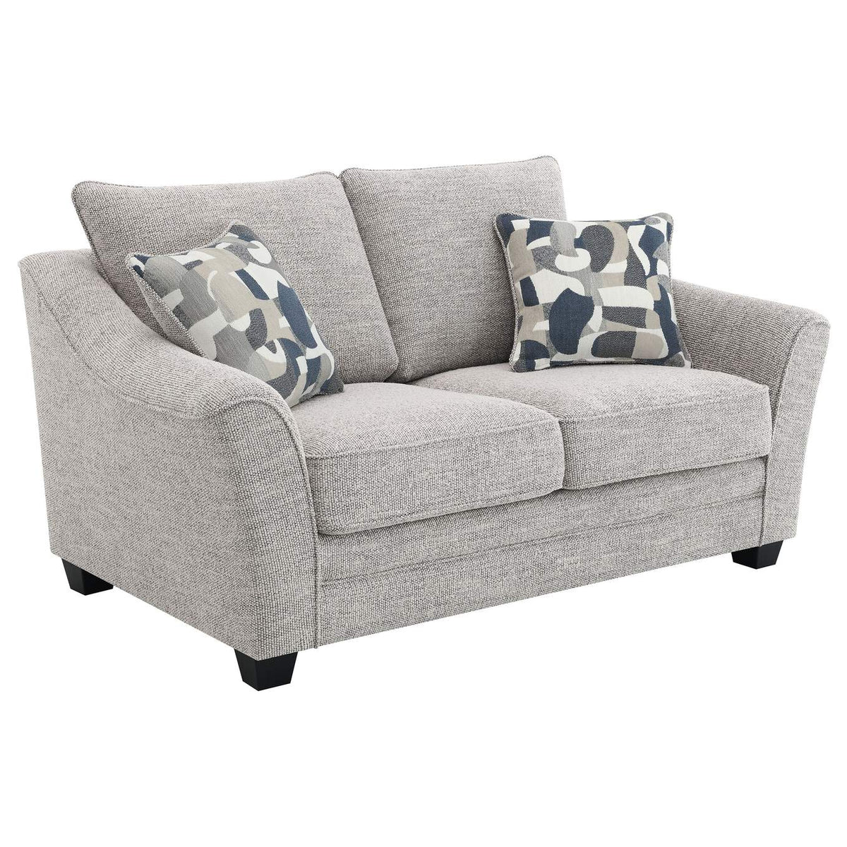 509671-S2 Tomkins 2-piece Boucle Upholstered Sofa Set Light Grey