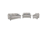 509671-S3 Tomkins 3-piece Boucle Upholstered Sofa Set Light Grey