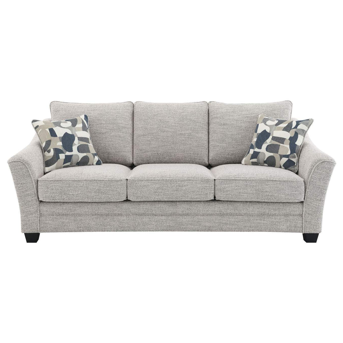 509671-S3 Tomkins 3-piece Boucle Upholstered Sofa Set Light Grey