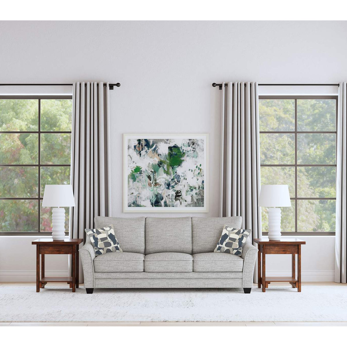 509671 Tomkins Boucle Upholstered Sofa Light Grey