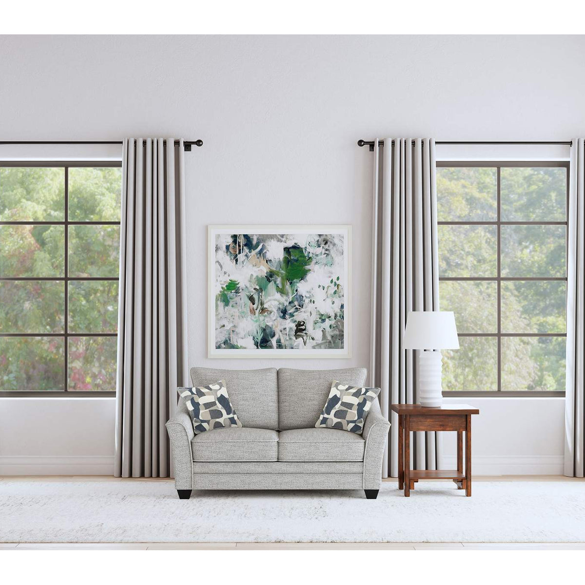 509672 Tomkins Boucle Upholstered Loveseat Light Grey