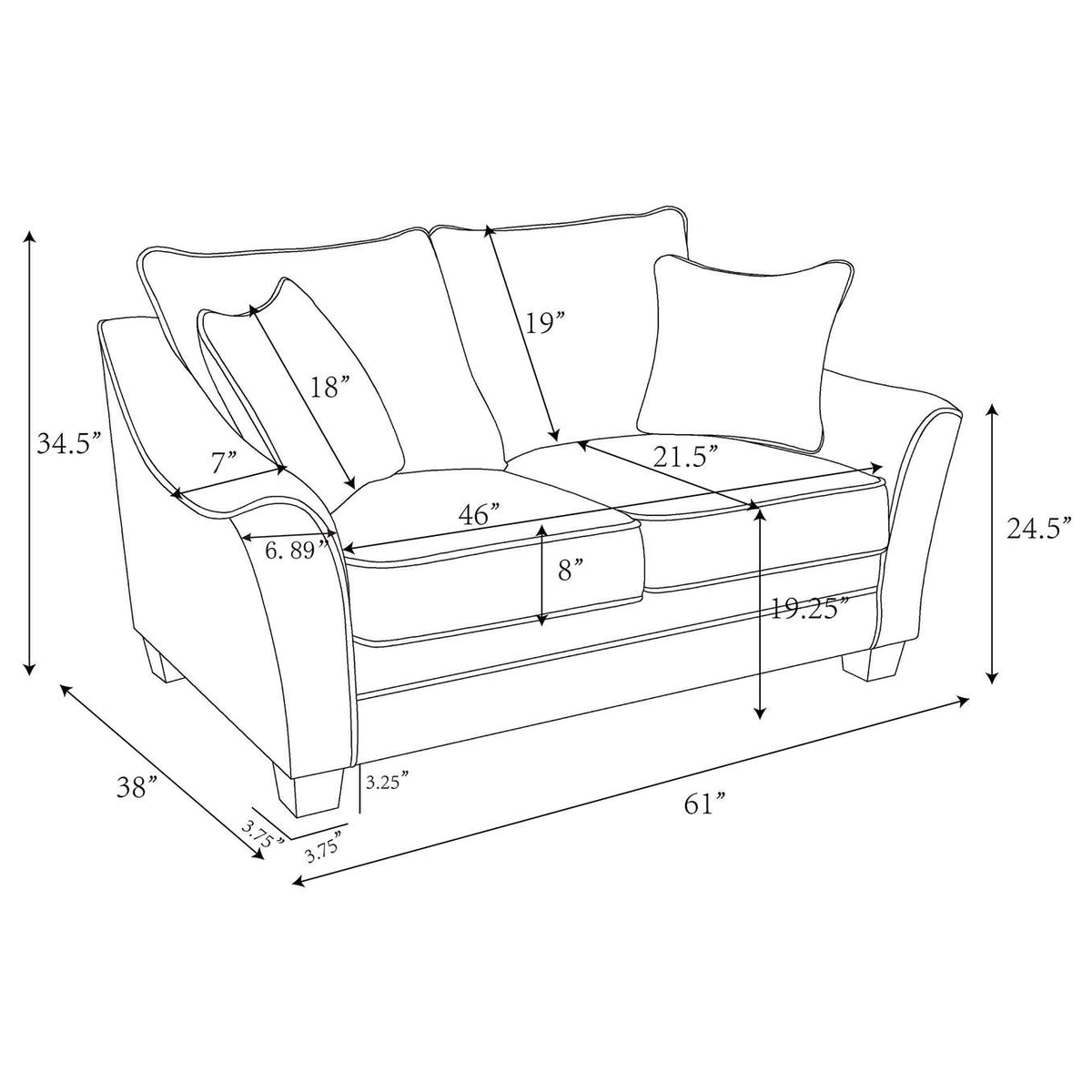 509672 Tomkins Boucle Upholstered Loveseat Light Grey