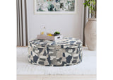 509674 Tomkins Oval Upholstered Storage Ottoman Indigo Blue