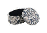 509674 Tomkins Oval Upholstered Storage Ottoman Indigo Blue