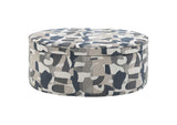 509674 Tomkins Oval Upholstered Storage Ottoman Indigo Blue