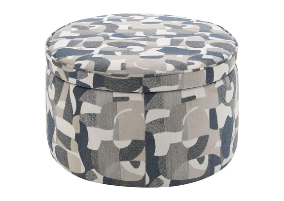 509674 Tomkins Oval Upholstered Storage Ottoman Indigo Blue