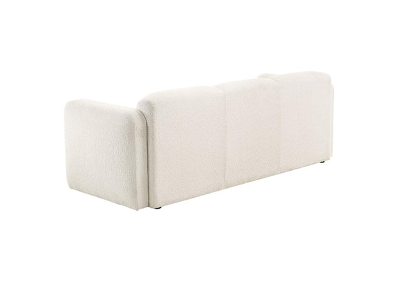 509811-S2 Dorset 2-piece Upholstered Round Track Arm Sofa Set White