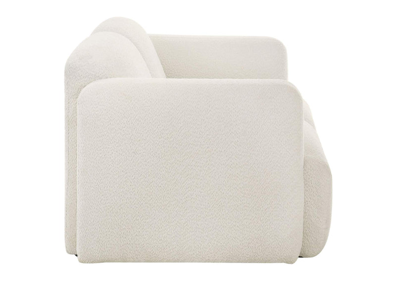 509811-S2 Dorset 2-piece Upholstered Round Track Arm Sofa Set White
