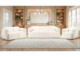 509811-S3 Dorset 3-piece Upholstered Round Track Arm Sofa Set White