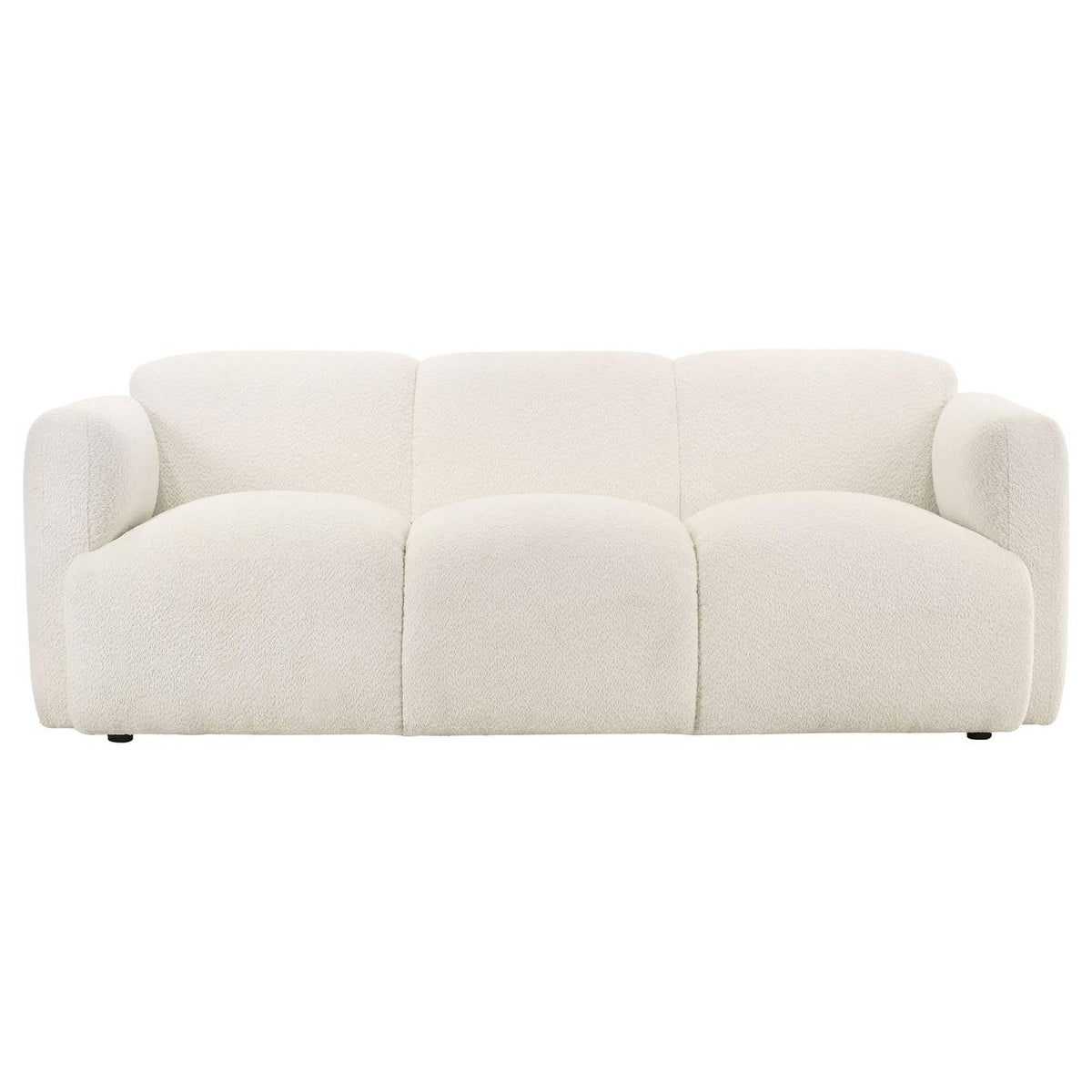 509811-S3 Dorset 3-piece Upholstered Round Track Arm Sofa Set White