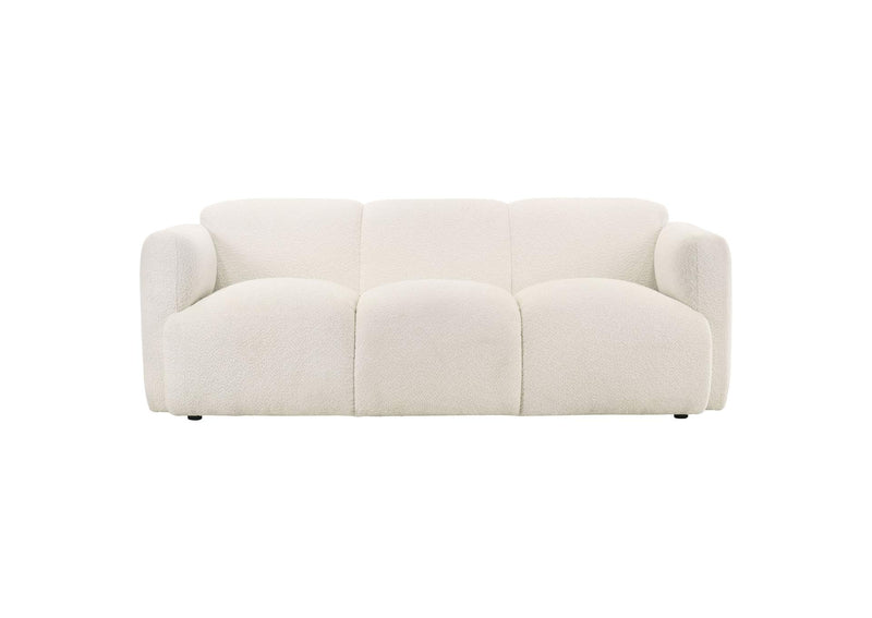 509811-S3 Dorset 3-piece Upholstered Round Track Arm Sofa Set White