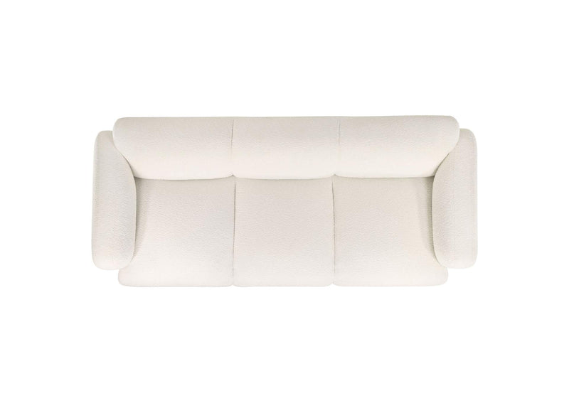 509811-S3 Dorset 3-piece Upholstered Round Track Arm Sofa Set White