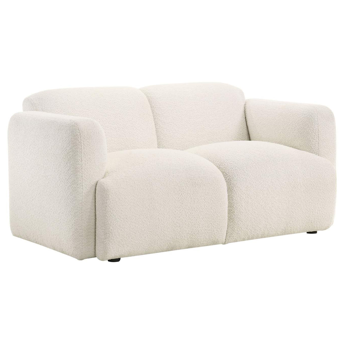 509811-S3 Dorset 3-piece Upholstered Round Track Arm Sofa Set White
