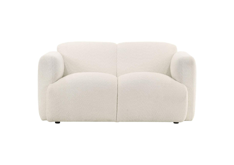 509811-S3 Dorset 3-piece Upholstered Round Track Arm Sofa Set White