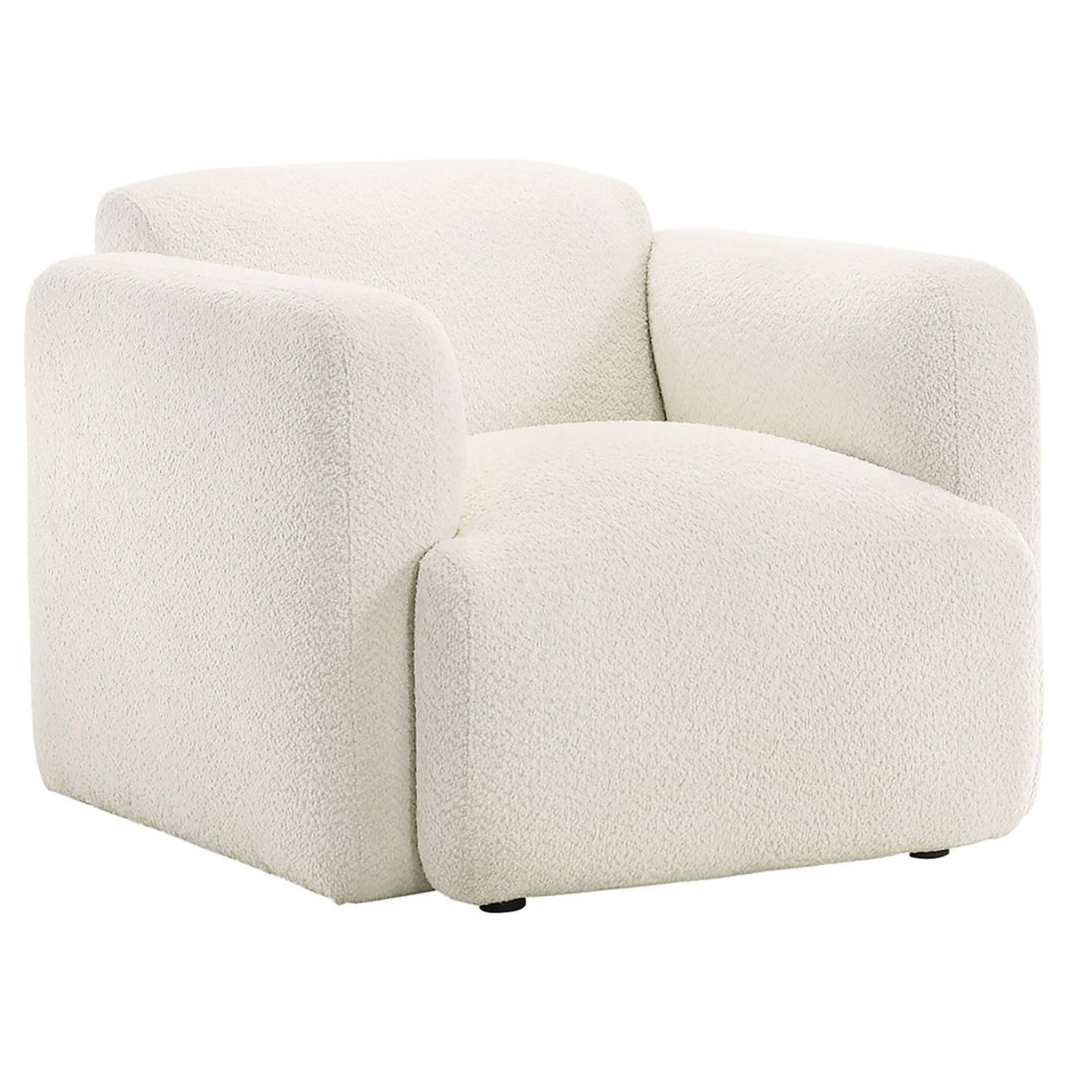 509811-S3 Dorset 3-piece Upholstered Round Track Arm Sofa Set White