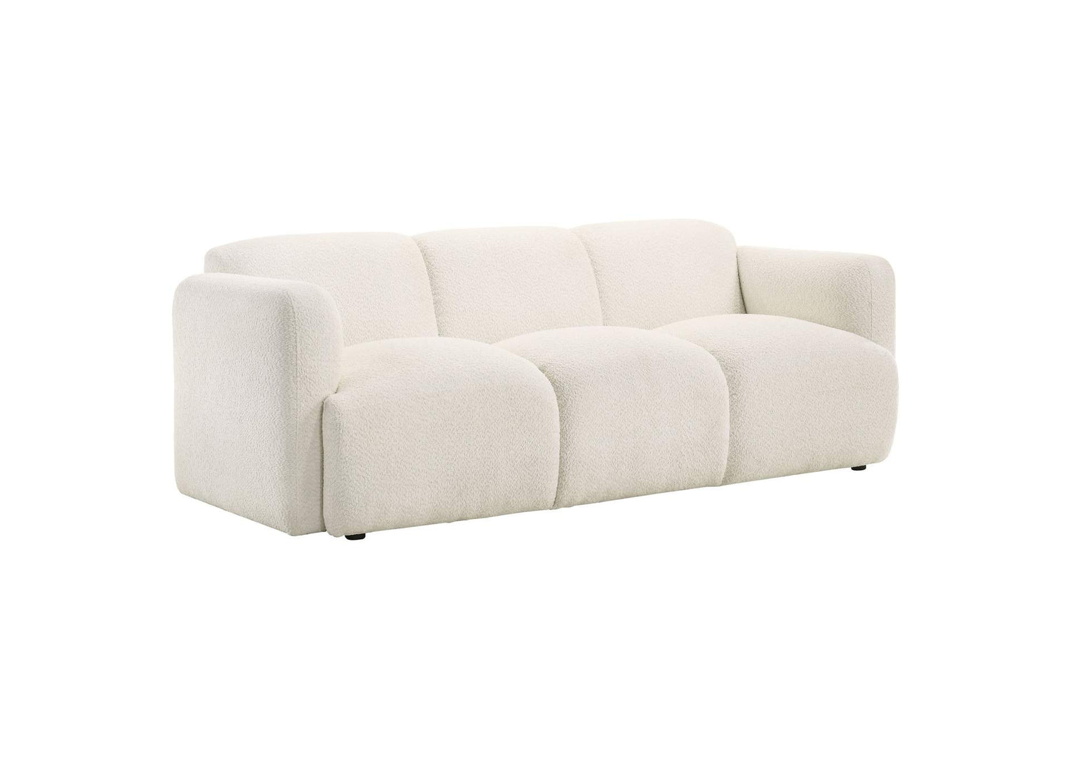 509811 Dorset Fabric Upholstered Round Track Arm Sofa White