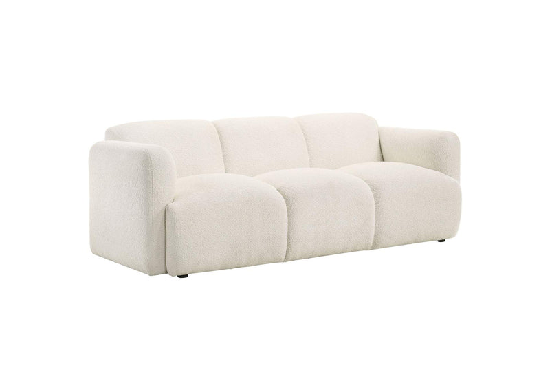 509811 Dorset Fabric Upholstered Round Track Arm Sofa White
