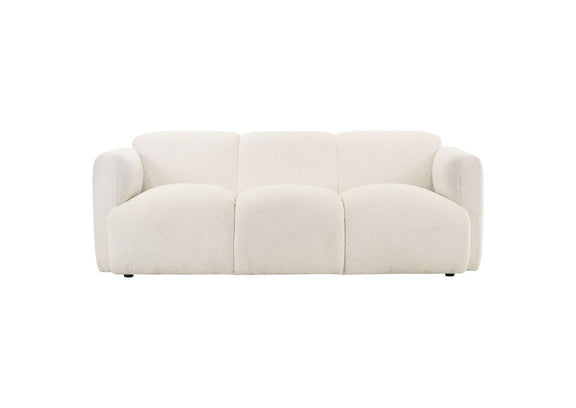 509811 Dorset Fabric Upholstered Round Track Arm Sofa White