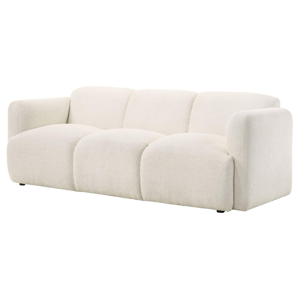 509811 Dorset Fabric Upholstered Round Track Arm Sofa White