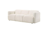 509811 Dorset Fabric Upholstered Round Track Arm Sofa White