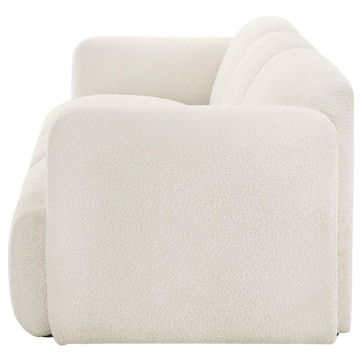 509811 Dorset Fabric Upholstered Round Track Arm Sofa White