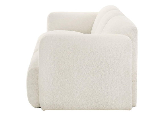 509811 Dorset Fabric Upholstered Round Track Arm Sofa White