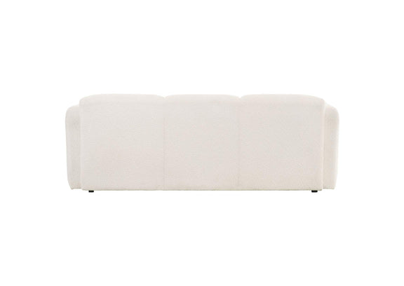 509811 Dorset Fabric Upholstered Round Track Arm Sofa White